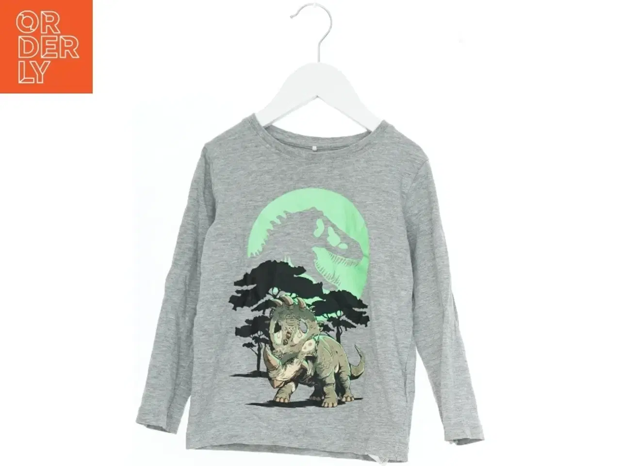 Billede 1 - Grå langærmet trøje med dinosaur print fra Name It (str. 110)