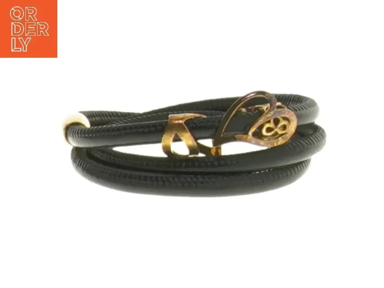 Billede 2 - Sort læderarmbånd med guld detaljer fra Christina Watches (str. Ø 5,5 cm)