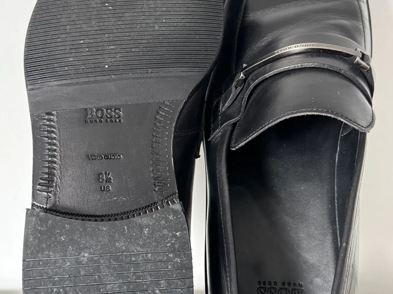 Billede 7 - HUGO BOSS Vero Cuoio sort læder ”Horsebit” Slip On