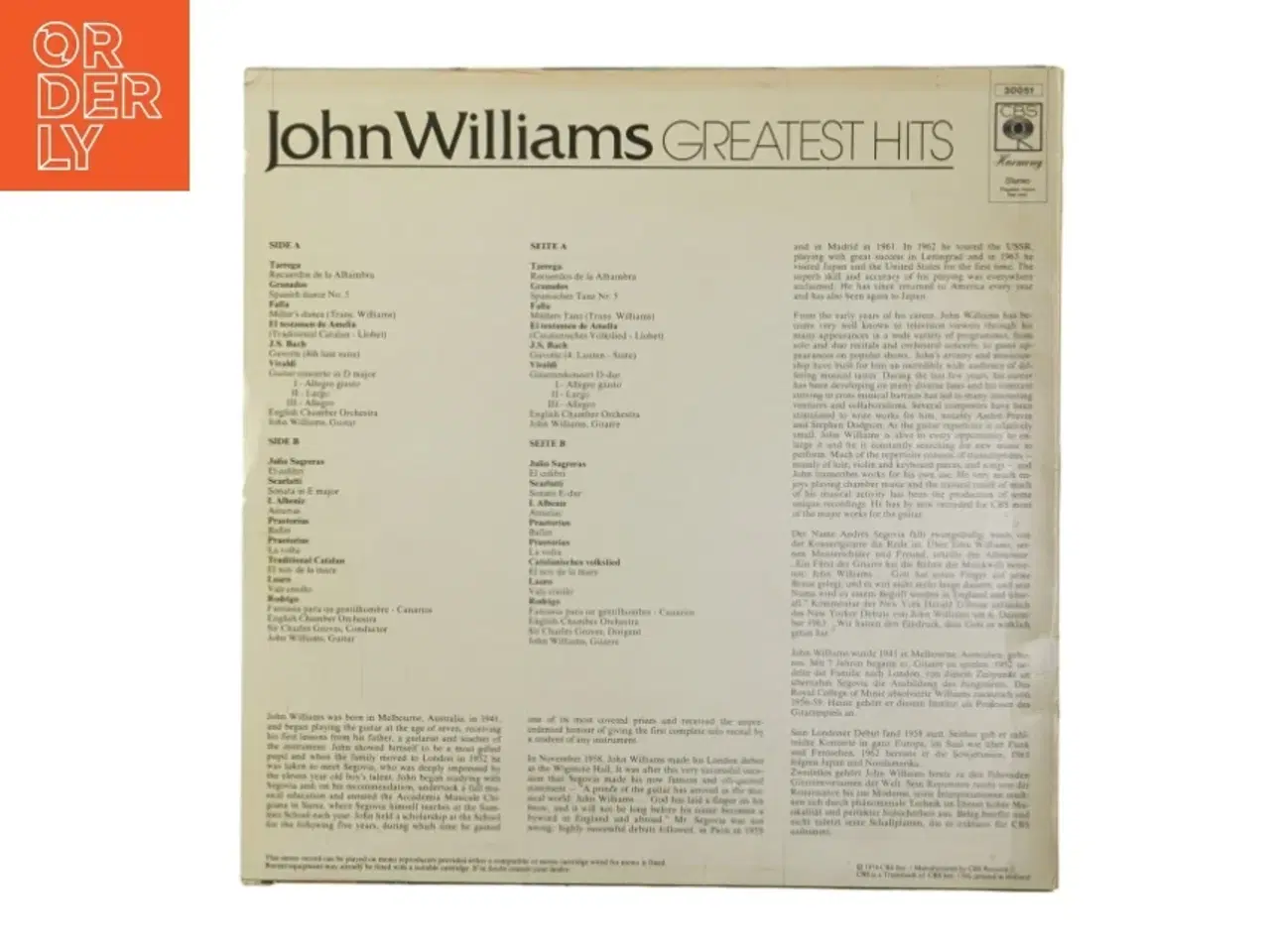 Billede 3 - John Williams Greatest Hits LP fra CBS Harmony
