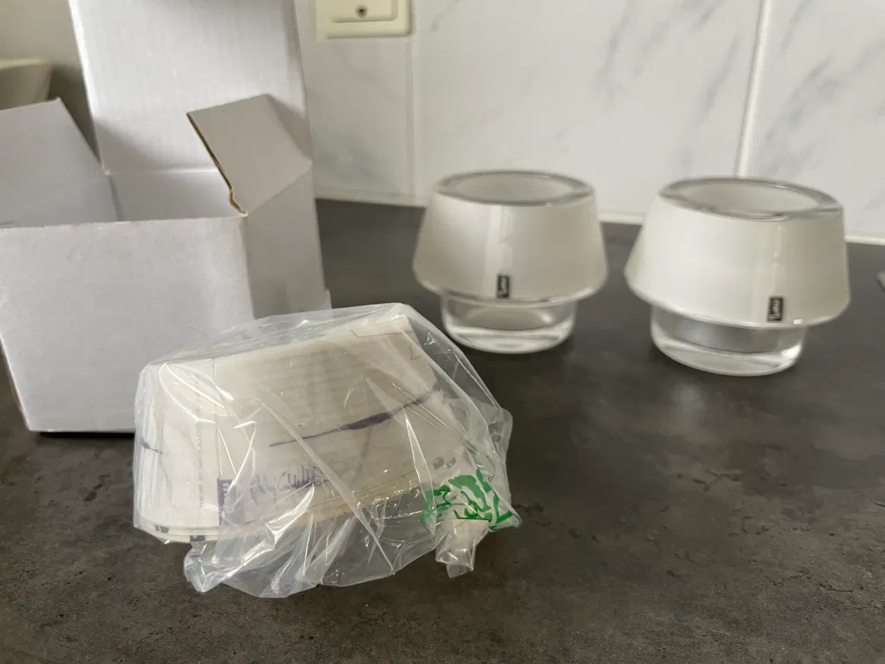 Billede 1 - Menu fyrfadsstager i glas