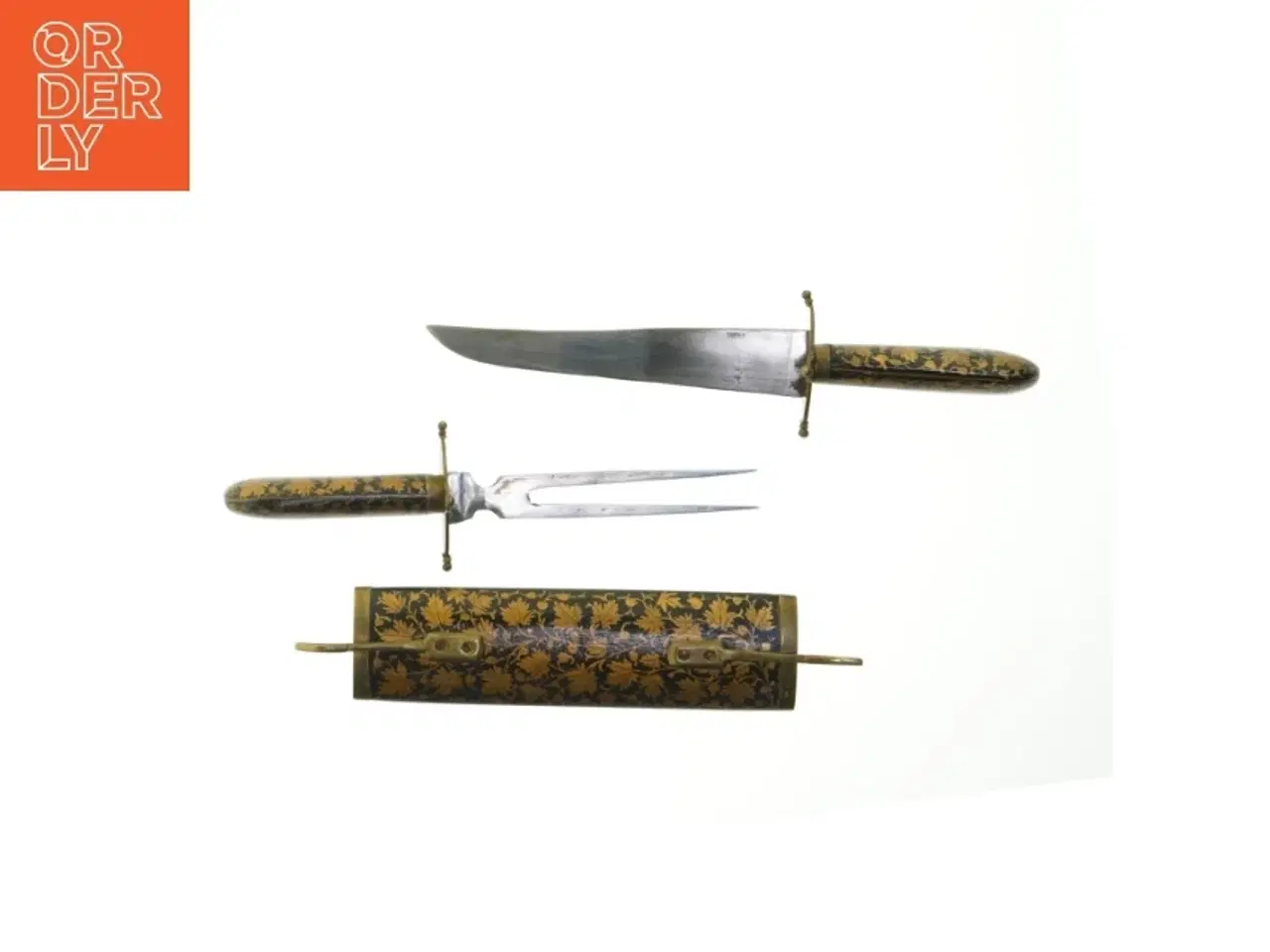 Billede 1 - Guld ornamenteret Forskærersæt med skede (str. 45 cm)