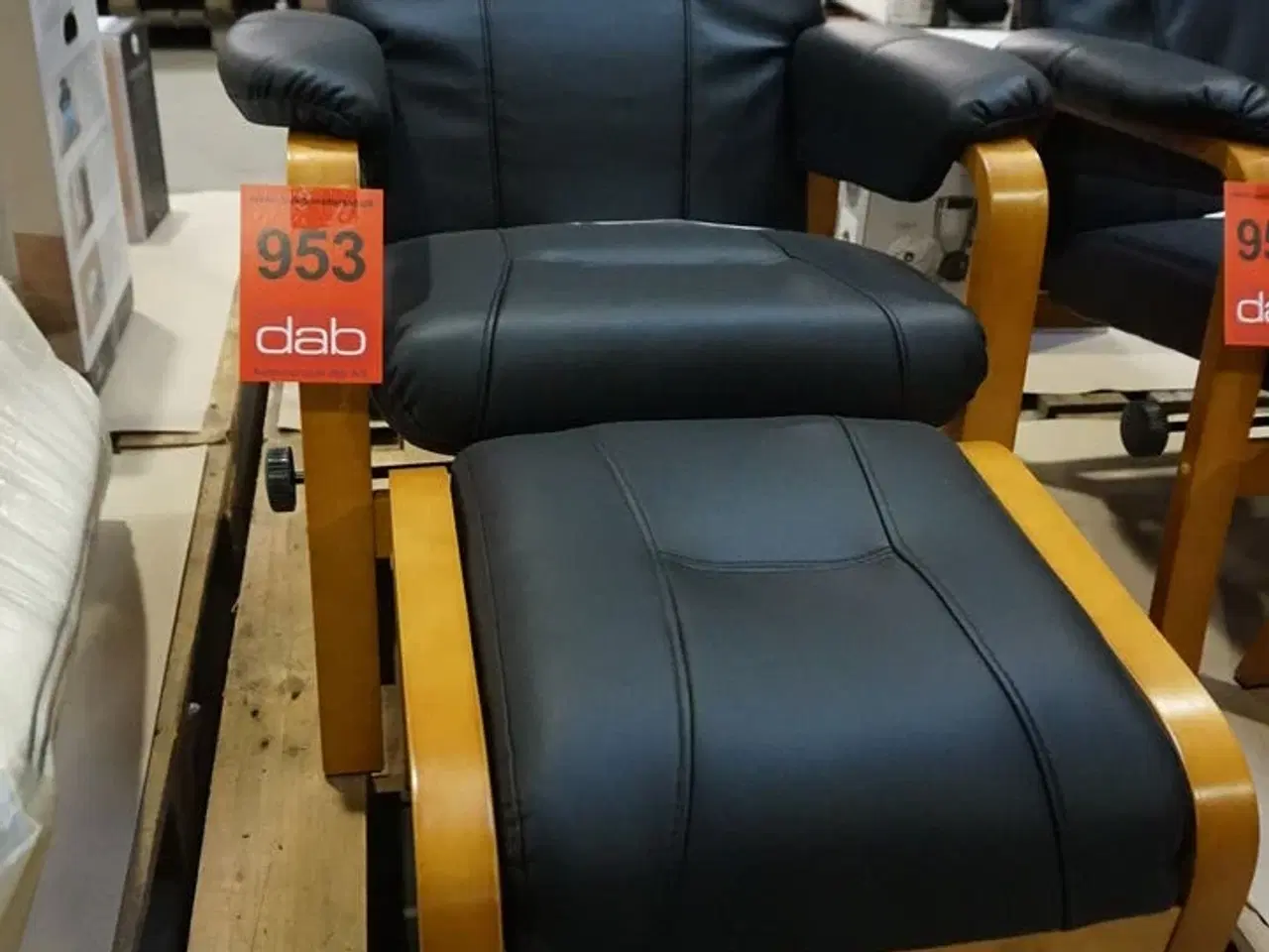 Billede 5 - Otium lænestol inkl. fodskammel - sort PU-læder