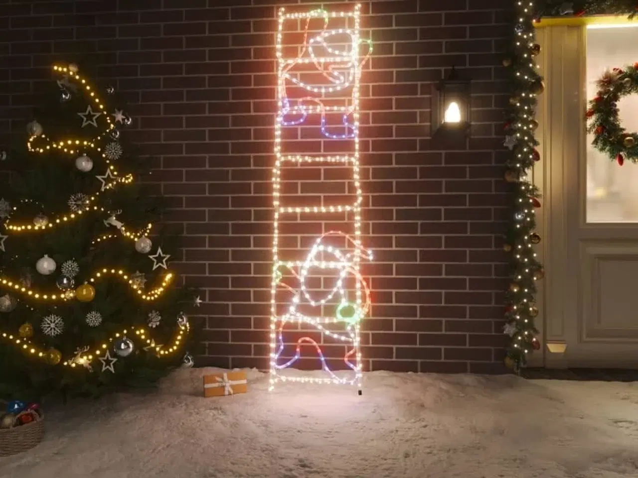 Billede 1 - Julemand på stige julefigur 552 LED'er 50x200 cm