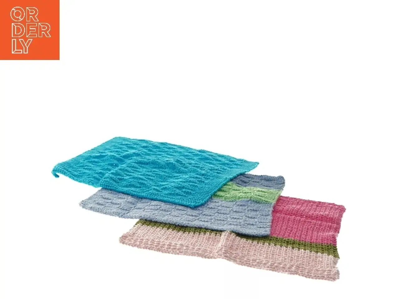 Billede 4 - Håndlavede strikkede klude (str. 27x27 cm)