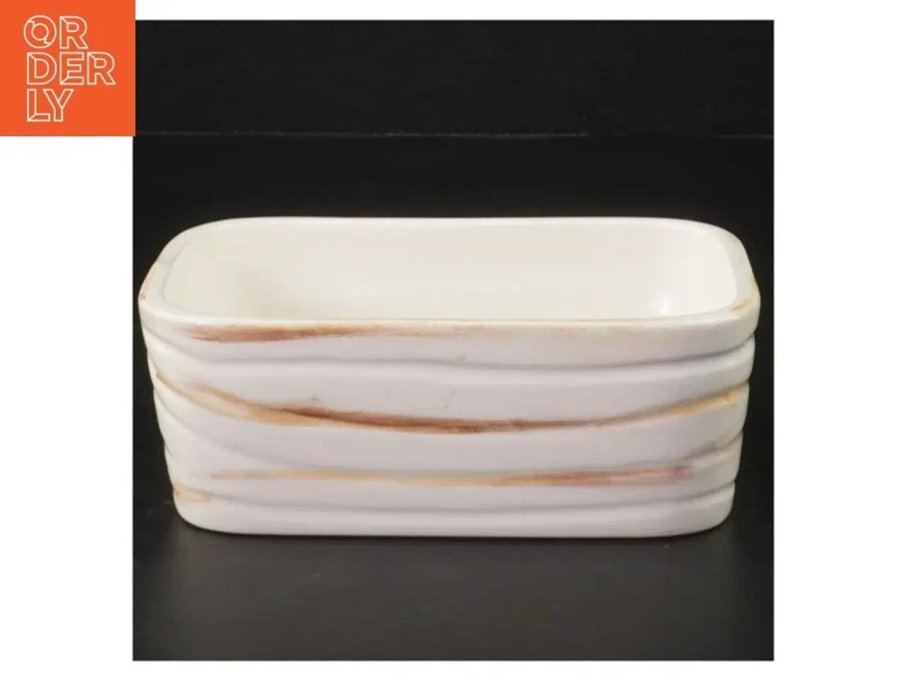Billede 2 - Til Kærgården/smørbar Rektangulær keramikskål fra ELPA (str. 13,5 x. 10 cm)