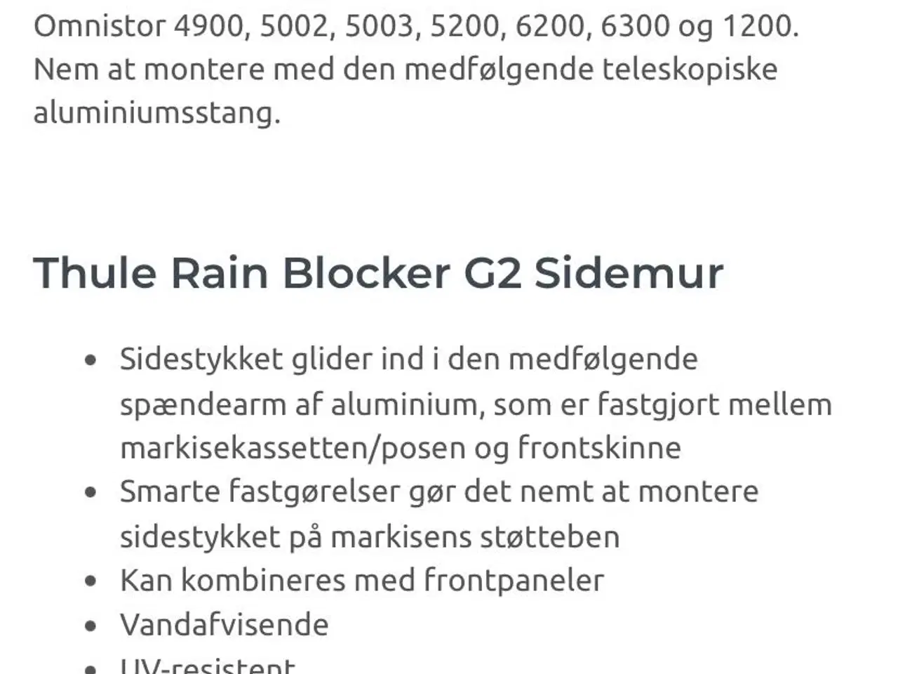 Billede 5 - Side til Thule markise G2. 