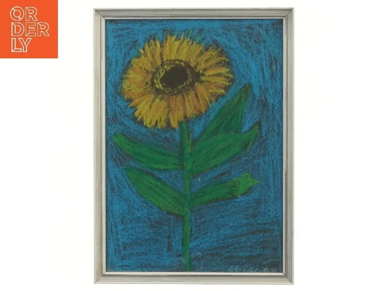 Billede 1 - Billede af solsikke i ramme (str. 32x23 cm)