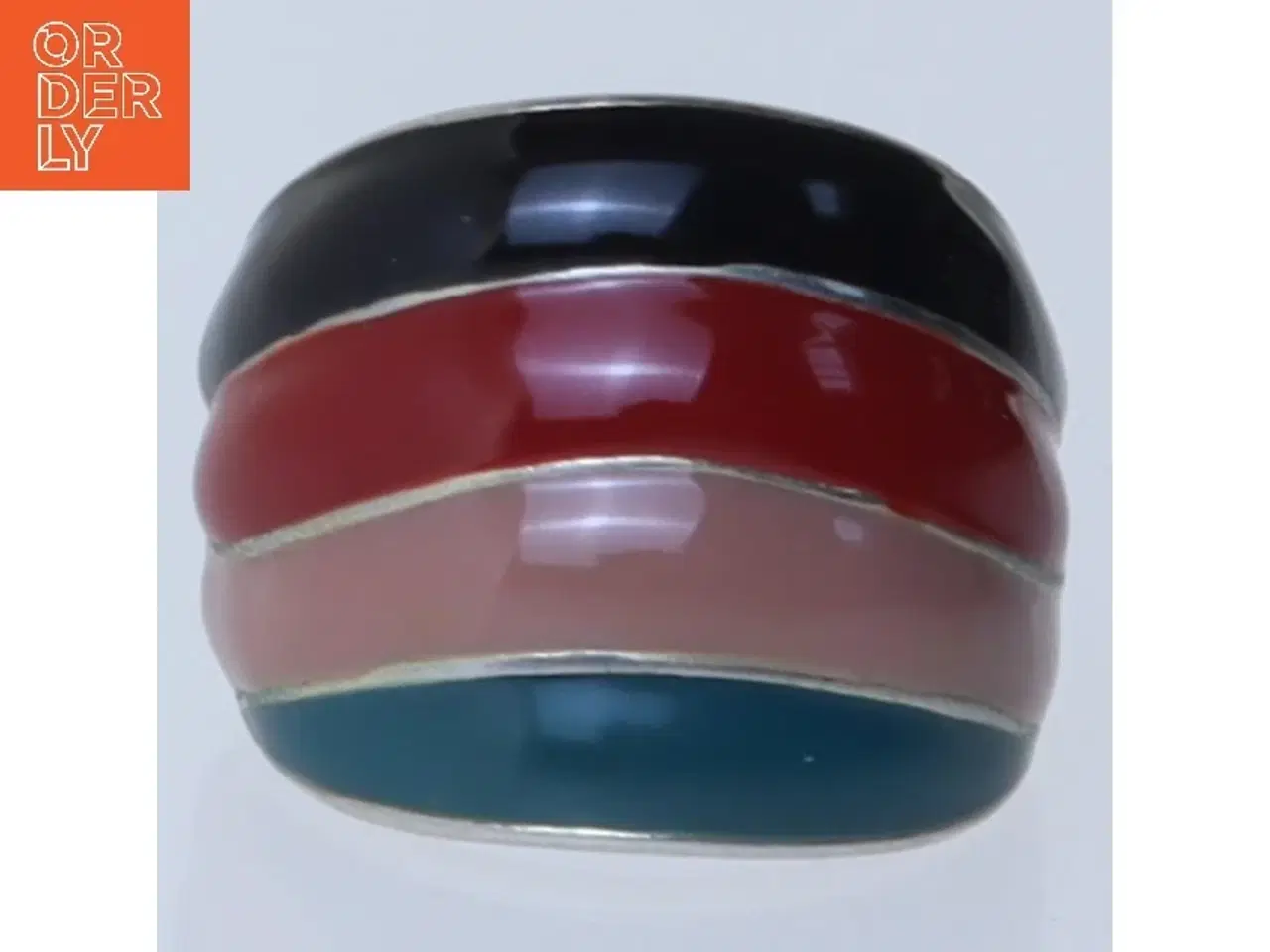 Billede 2 - ring med farvede striber (str. 53 mm)