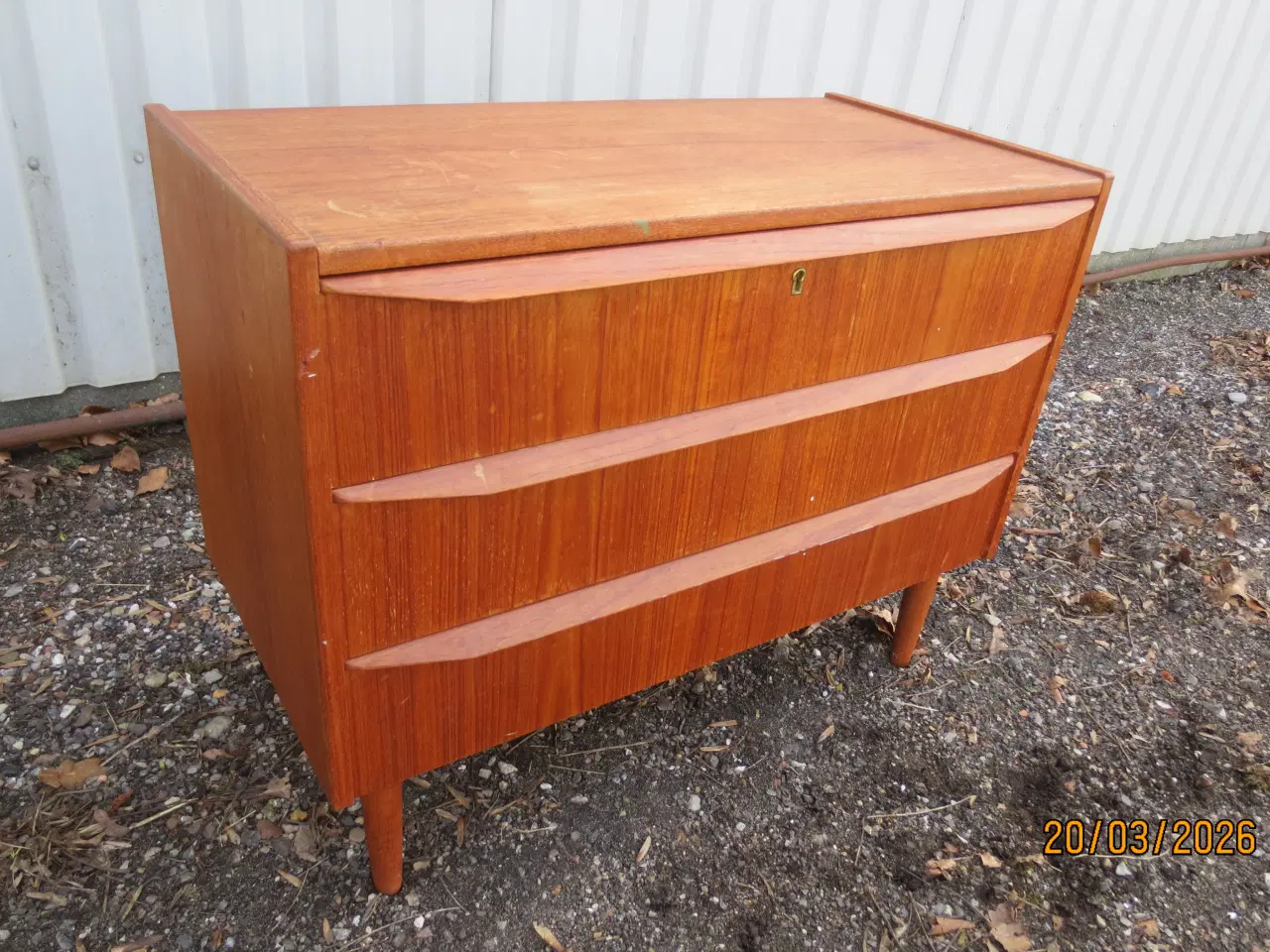 Billede 1 - 1 stk Teak Kommode med 3 skuffer