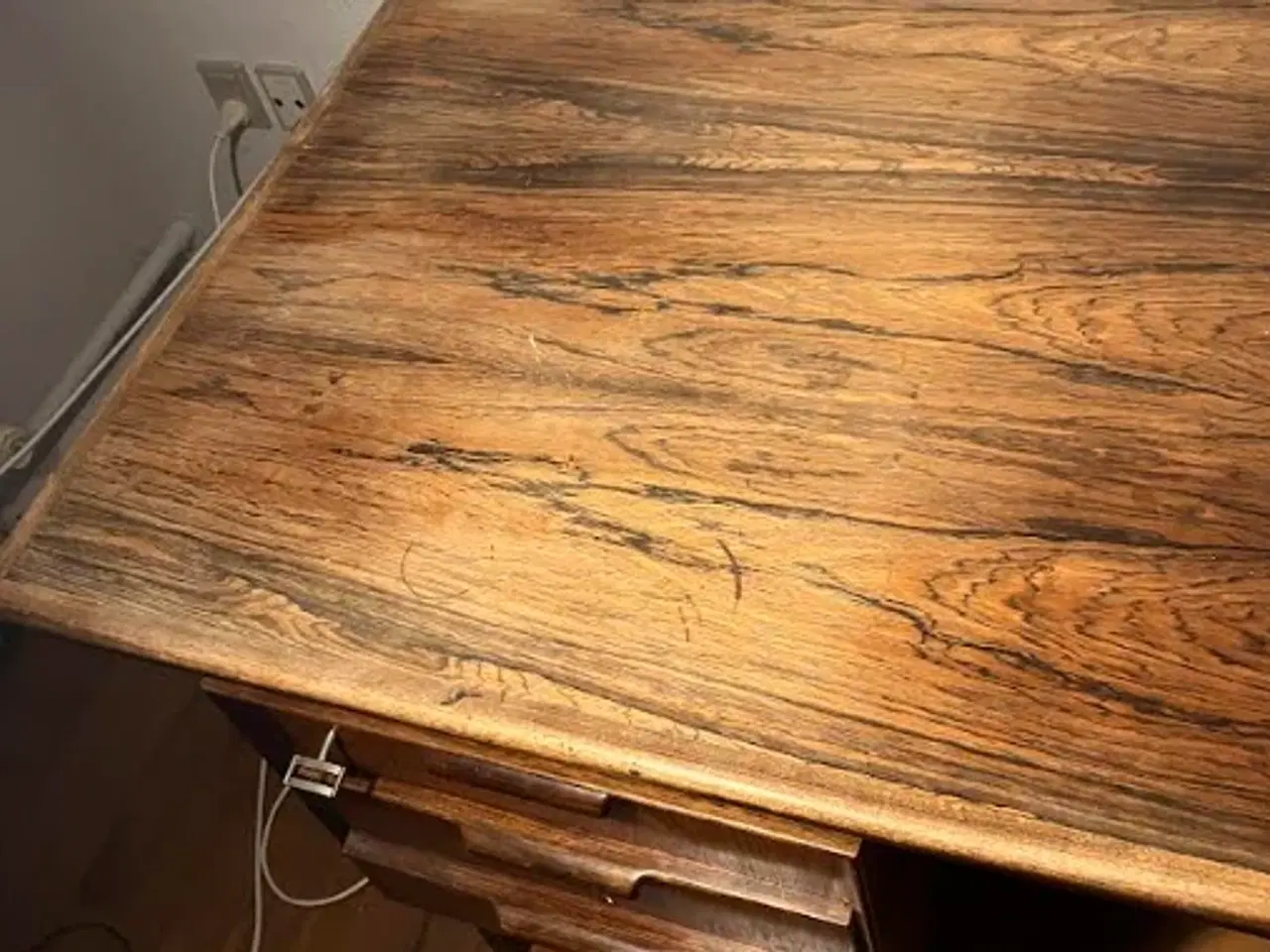 Billede 3 - Palisander skrivebord med palisander papirkurv.