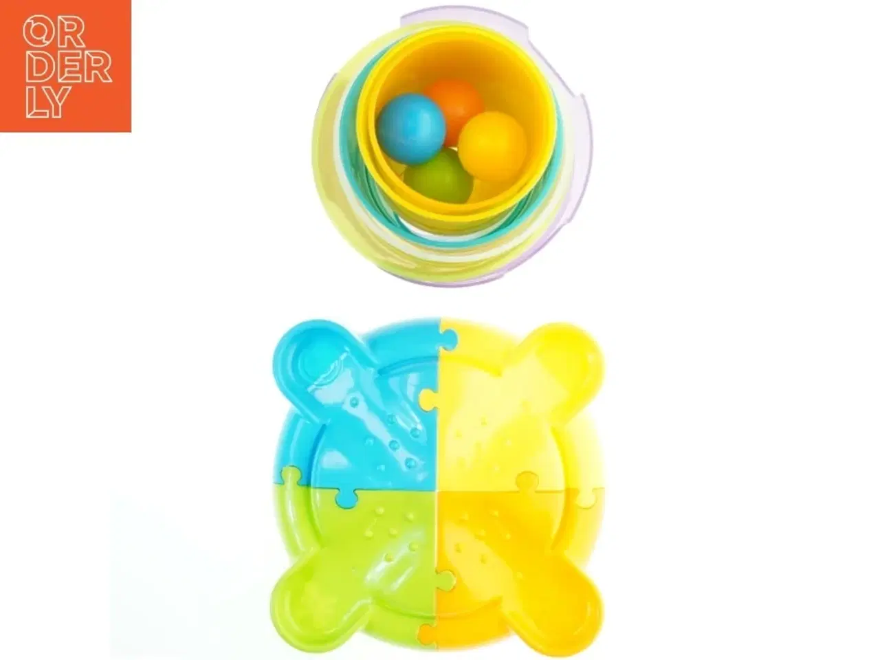 Billede 1 - Plastik puslespil og stabelkopper (str. Ø. 23 cm)