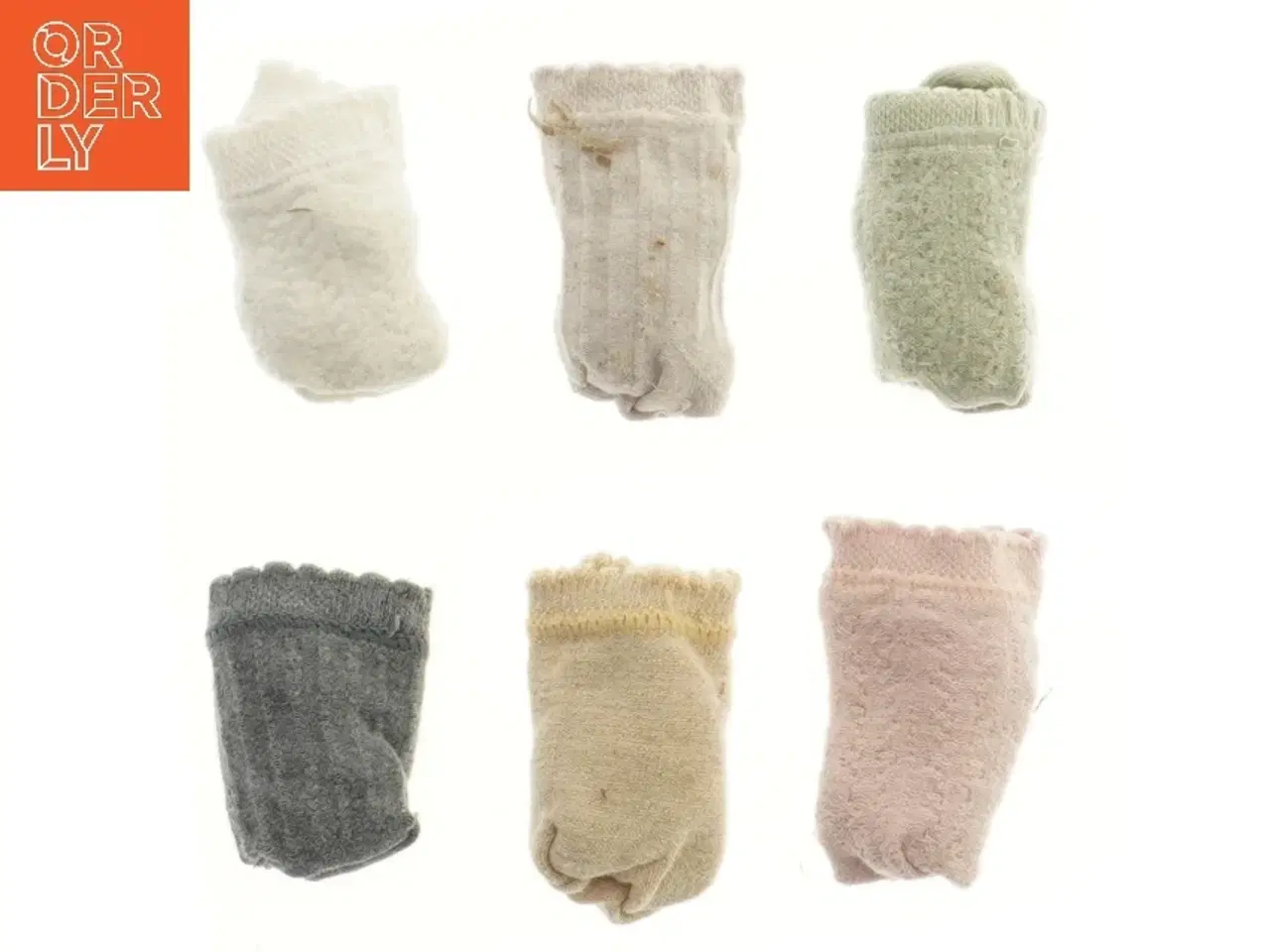 Billede 2 - 6 par babystrømper (str. 6 stk fod 9 cm)