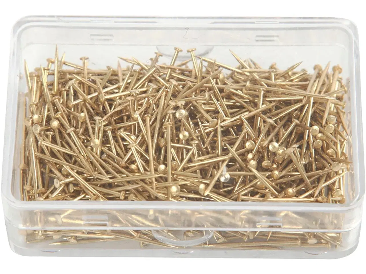 Billede 1 - Knappenåle, L: 16 mm, tykkelse 0,65 mm, ca. 500 stk., guld, 35 g/ 1 pk.