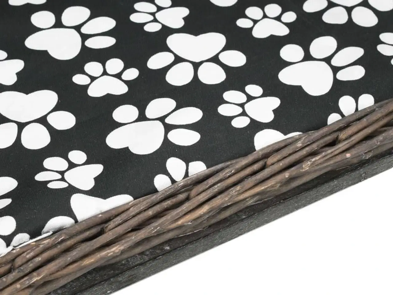 Billede 5 - Hundekurv med hynde 50x33x30 cm naturlig pil grå