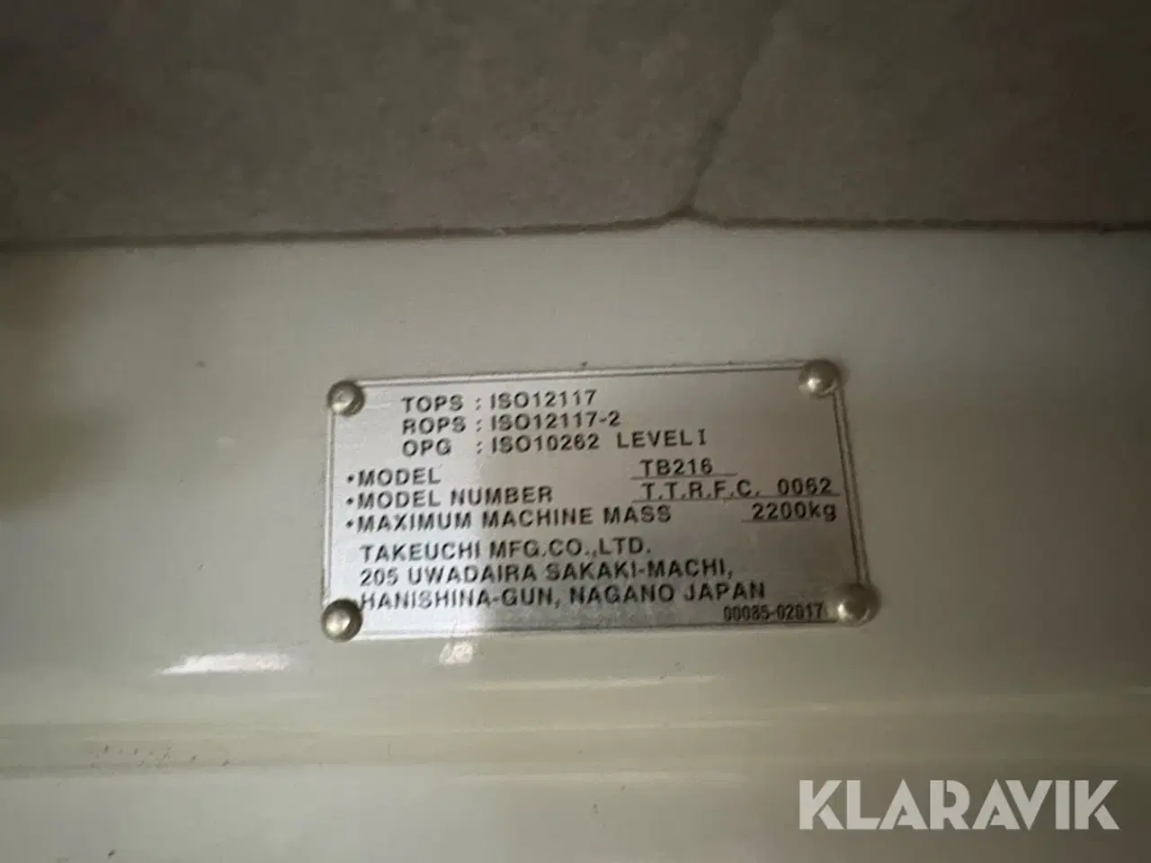 Billede 8 - Gravemaskine Takeuchi TB216