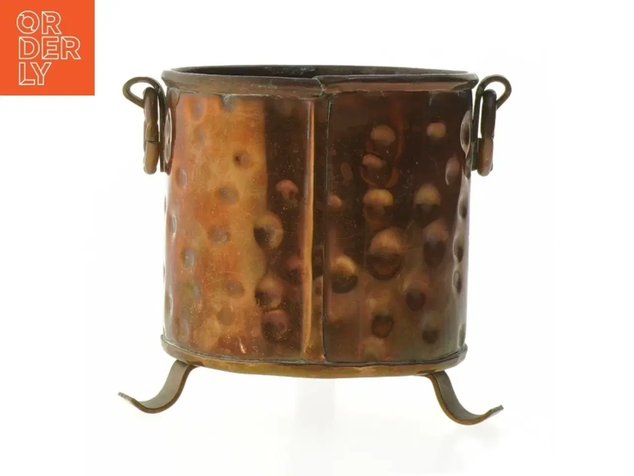 Billede 1 - Kobber plantekrukke med ben (str. Ø 11 cm)