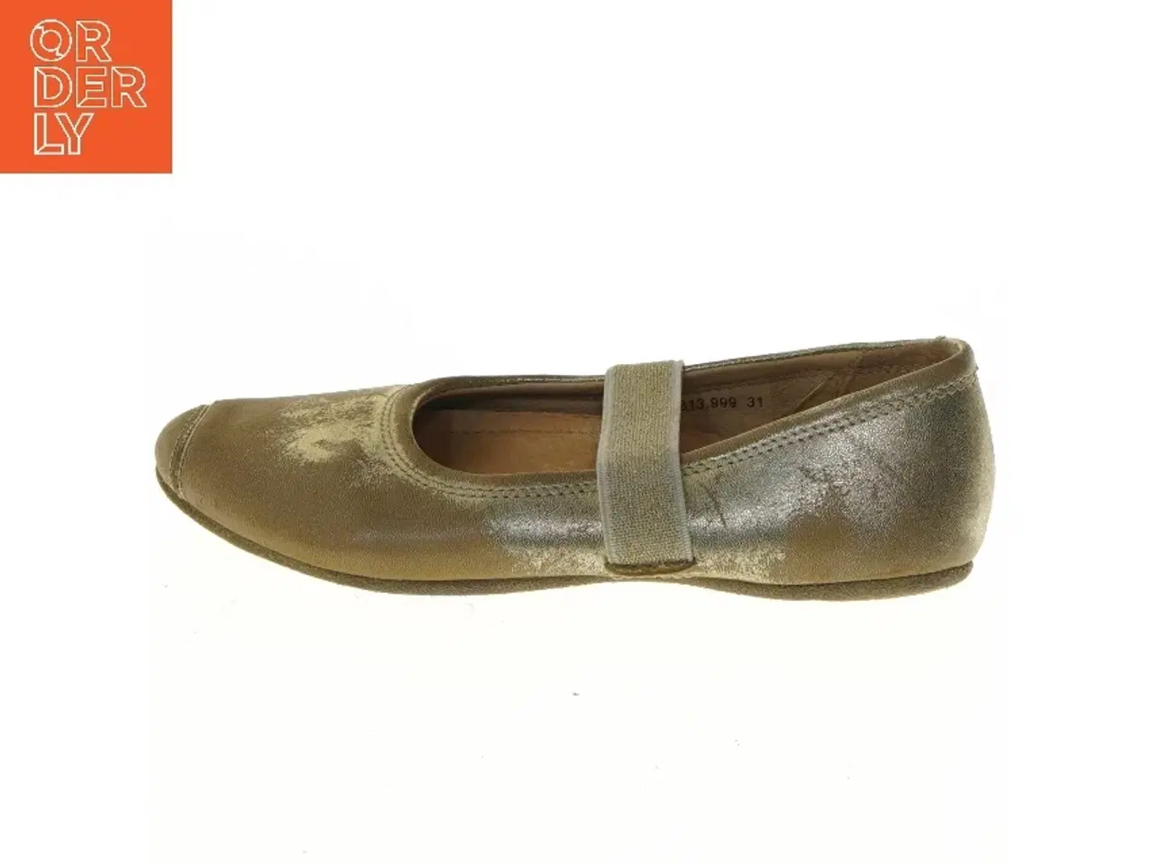 Billede 1 - Guldfarvede sko med rem (str. 20 cm)