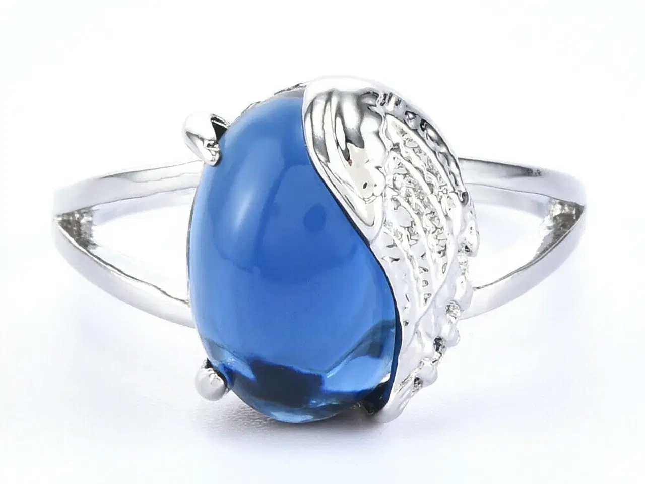 Billede 3 - Ring-(925)-Blå Opal,m.vinge i indfatningen. Str:6