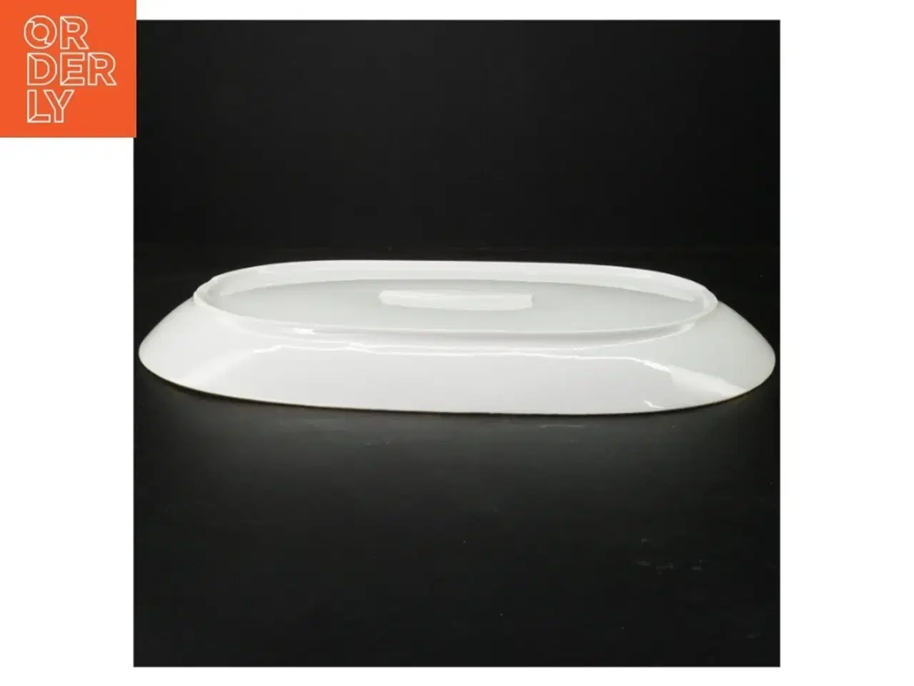 Billede 2 - Porcelænsfad med ost og vin motiv (str. 30 x 22 cm)