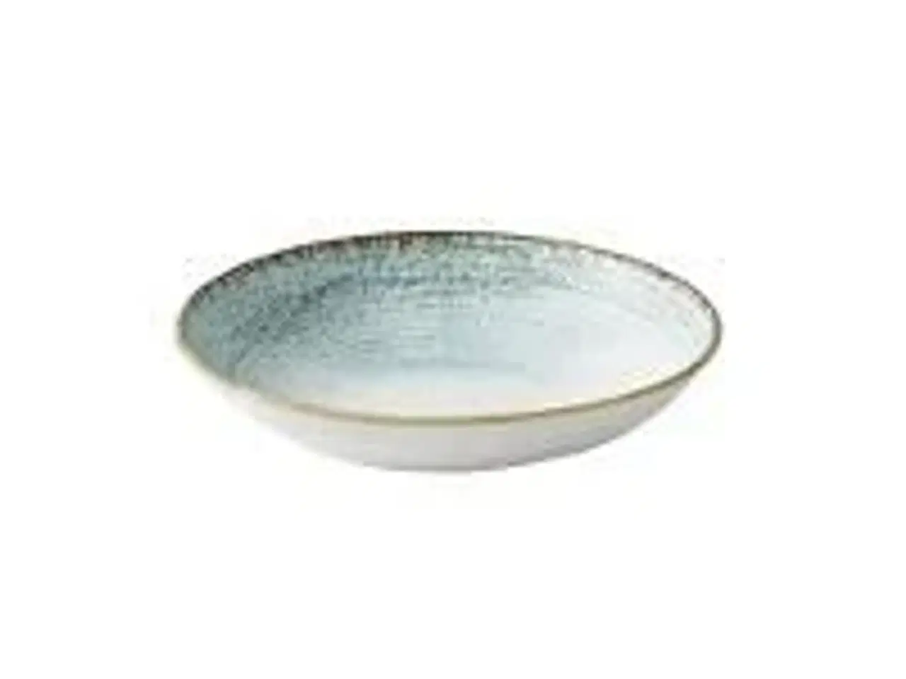 Billede 1 - 10 stk. Tallerken coupe dyb hvid m/lyseblå 248mm Homespun Accents
