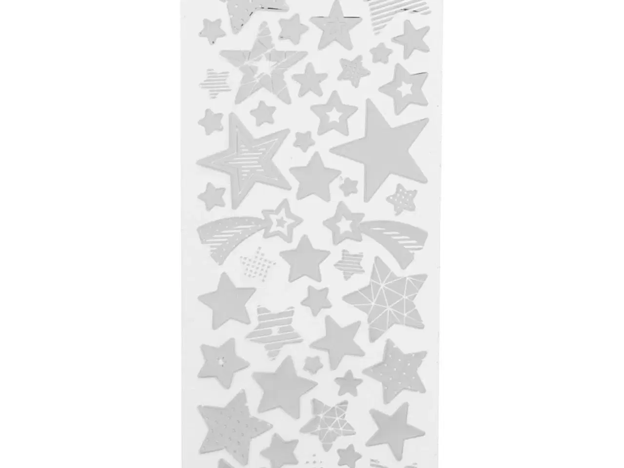 Billede 1 - Sølv Stjerner Stickers - 10x24 cm, 1 ark