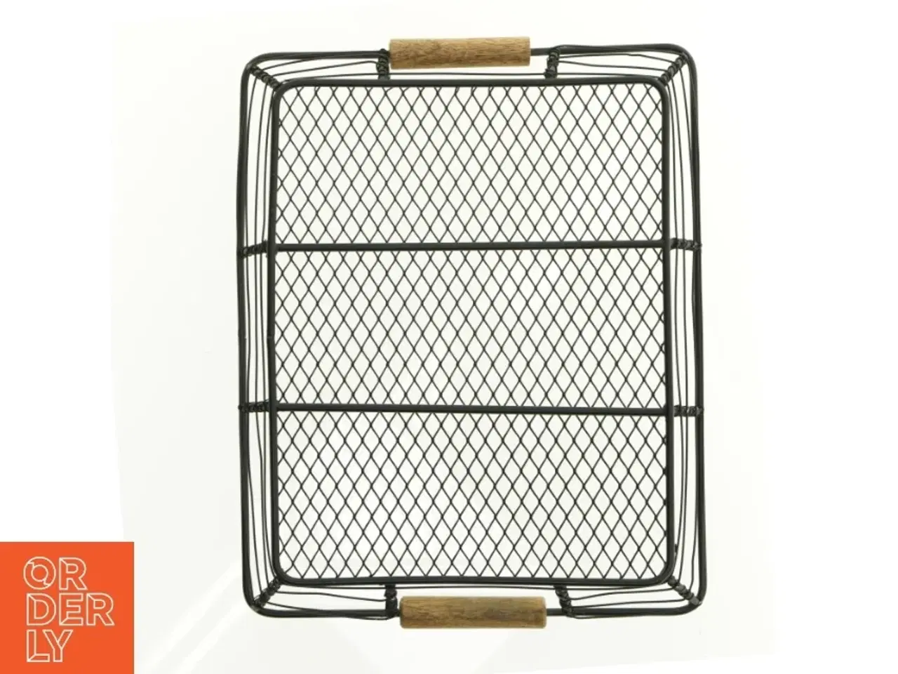 Billede 3 - Fil de Fer Metalbakke med træ håndtag (str. 34 x 24 cm)