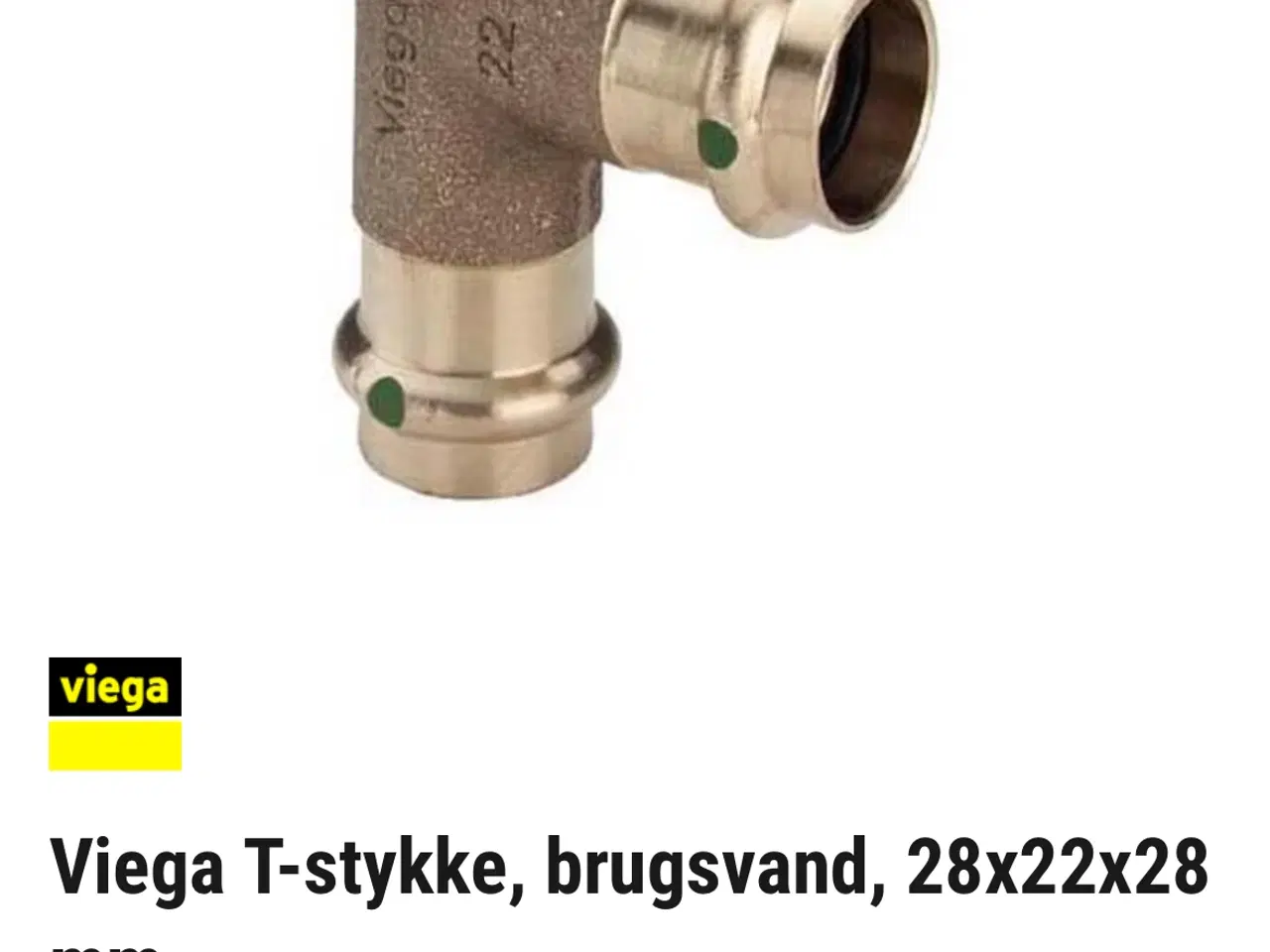 Billede 2 - Ny Viega Sanpress T-stykke Og reduktion