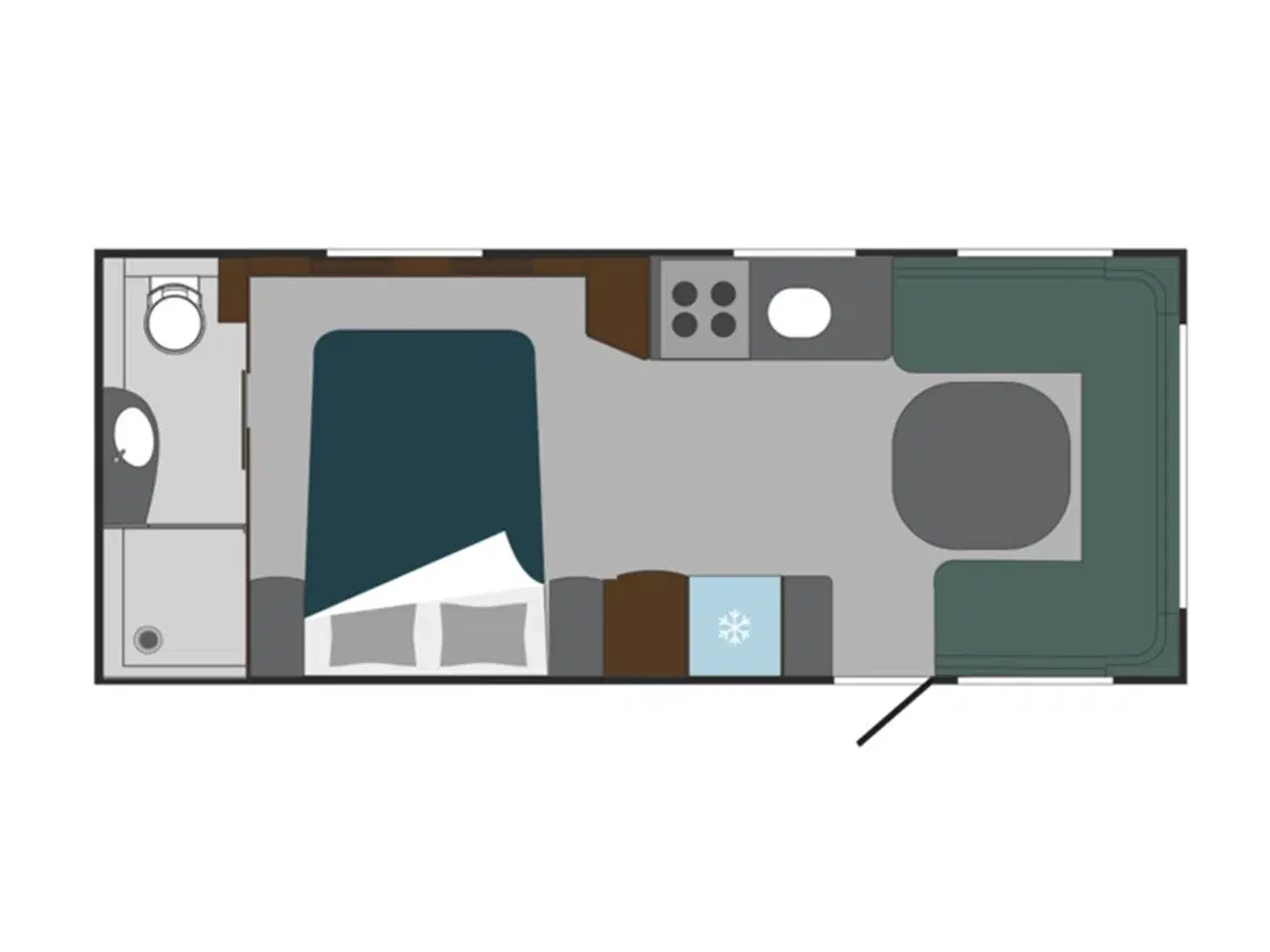 Billede 2 - 2026 - Polar Blueline 620 BQD   Luksus Polar vintervogn med en dejlig fritstående dobbeltseng fra Hinshøj Caravan