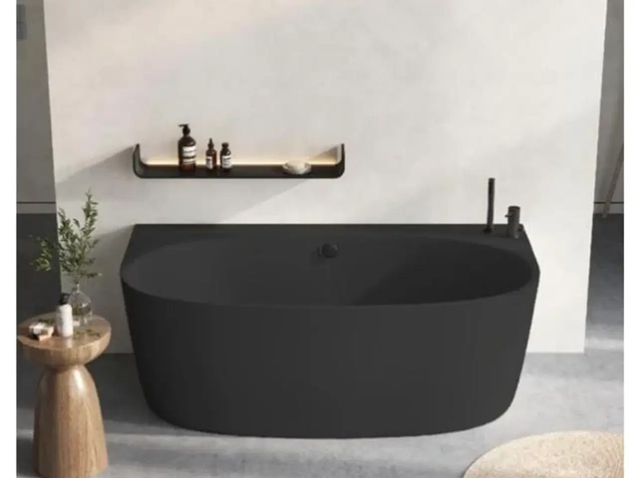Billede 1 - Strømberg Arden Back-To-Wall badekar 1600 x 860 mm - Mat sort