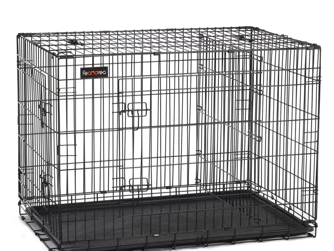 Billede 2 - Hundebur med 2 døre FEANDREA, 122 × 74,5 × 80,5 cm, sort