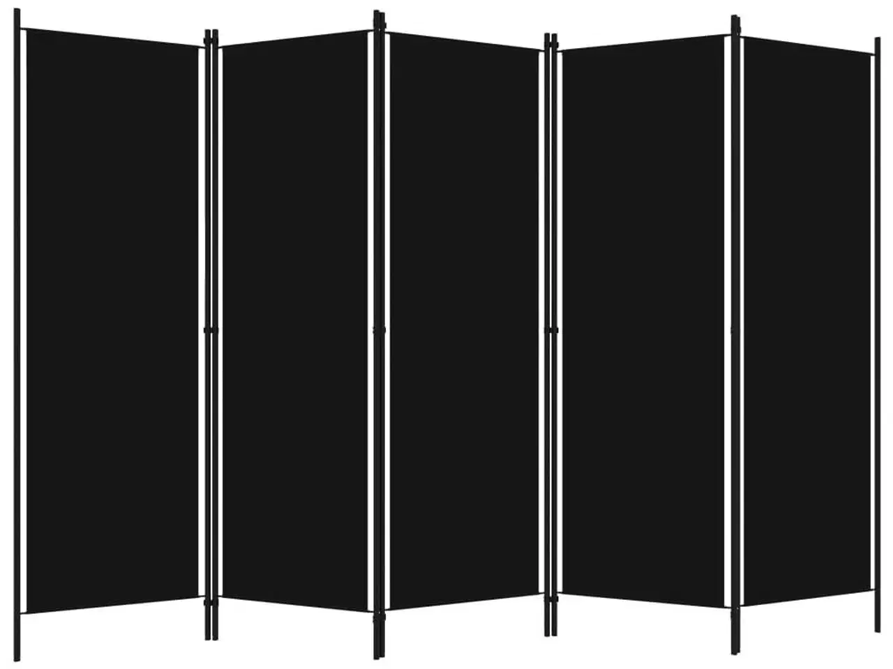 Billede 2 - 5-panels rumdeler 250 x 180 cm sort