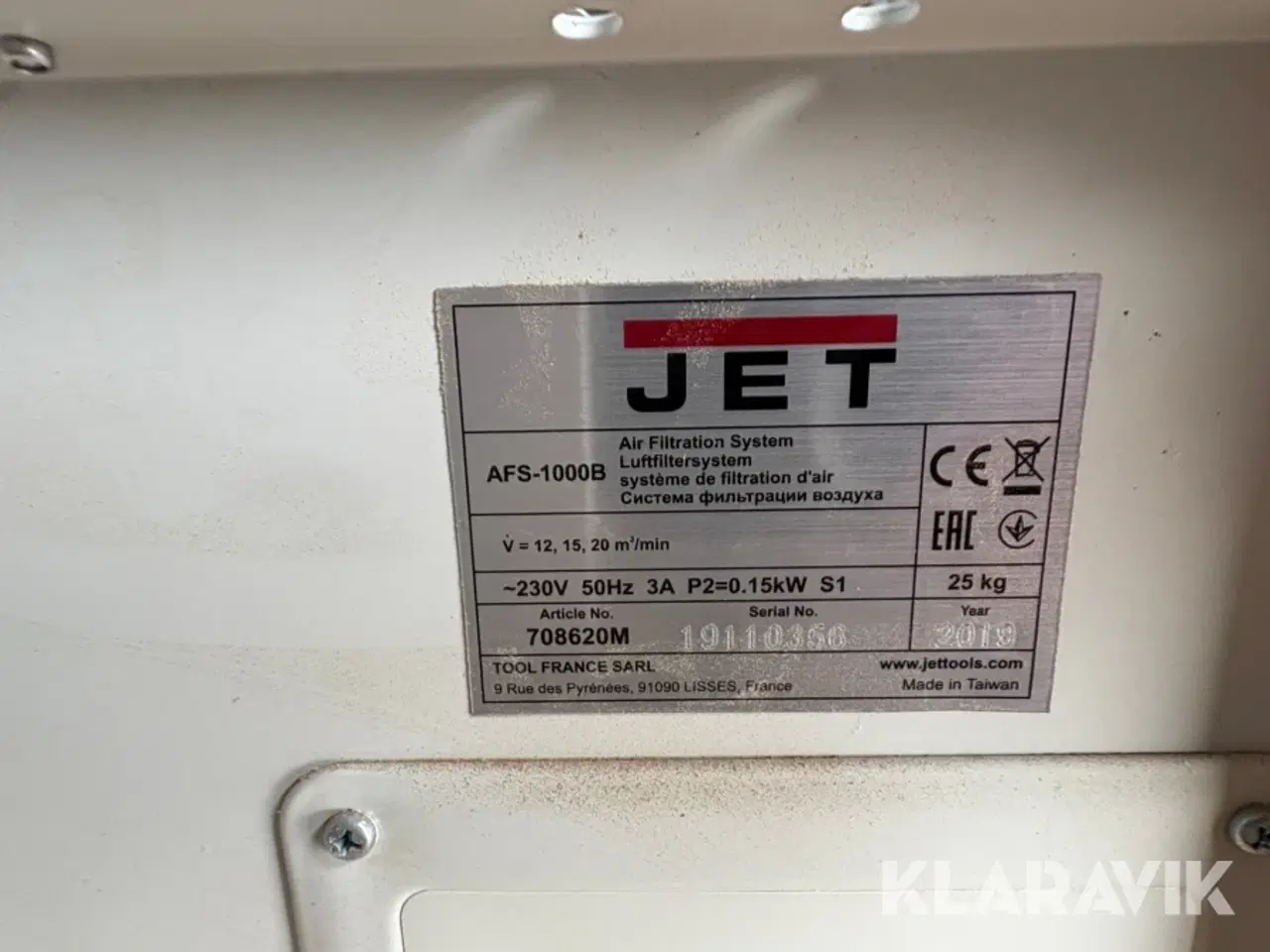 Billede 7 - Luftfiltreringssystem JET AFS-1000B