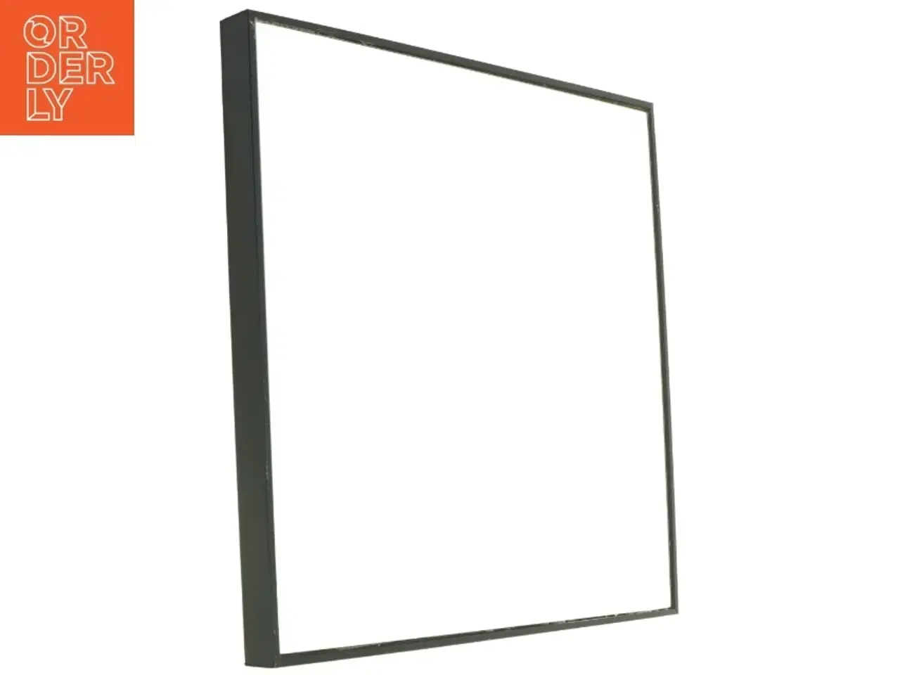 Billede 1 - Kvadratisk spejl med sort kant  (str. 34 x 34 x 2,5 cm)