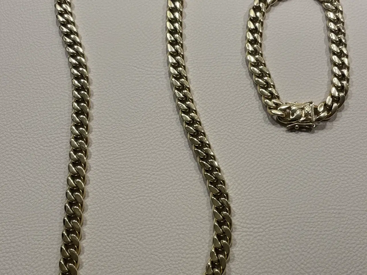 Billede 2 - 10mm goldfilled cuban link sæt