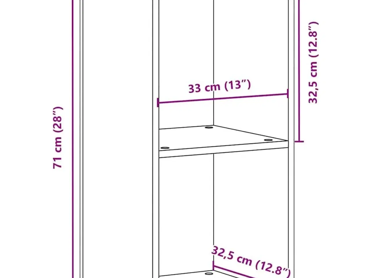 Billede 10 - LP-opbevaringsboks 71x34x36 cm konstrueret træ sort-eg