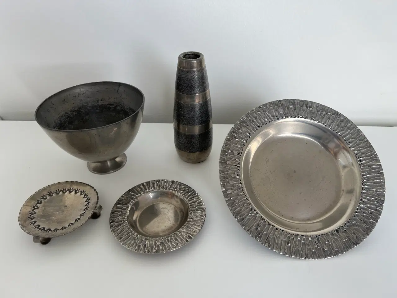 Billede 2 - Tin - Lysestager, fade, vase mv.