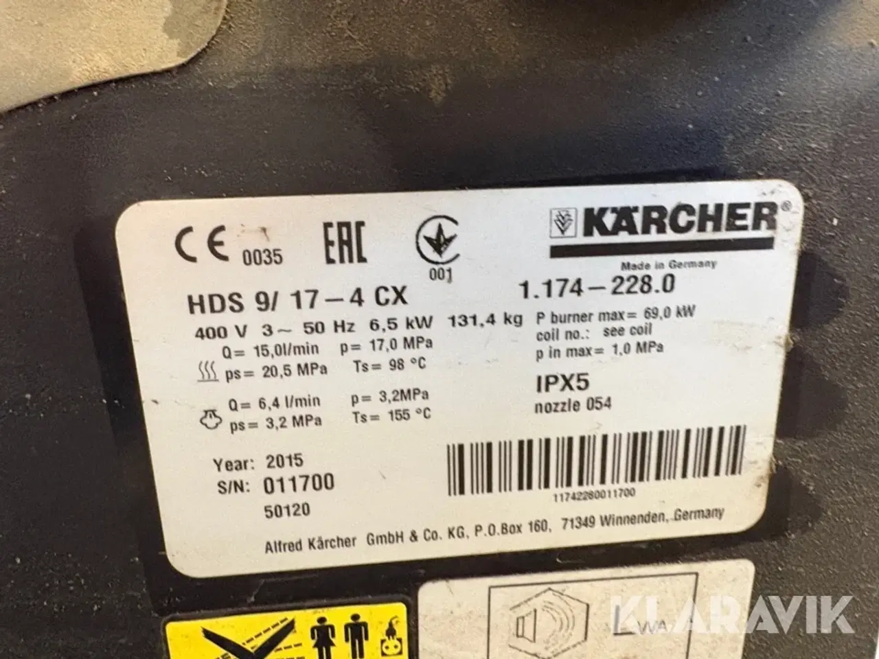 Billede 2 - Hedvandsrenser Kärcher HDS 9/17-4 CX