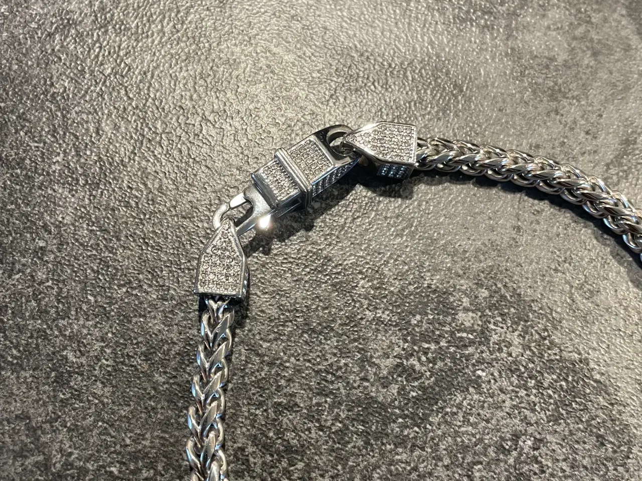 Billede 2 - 6mm, 14kt hvid- goldfilled Franco kæde