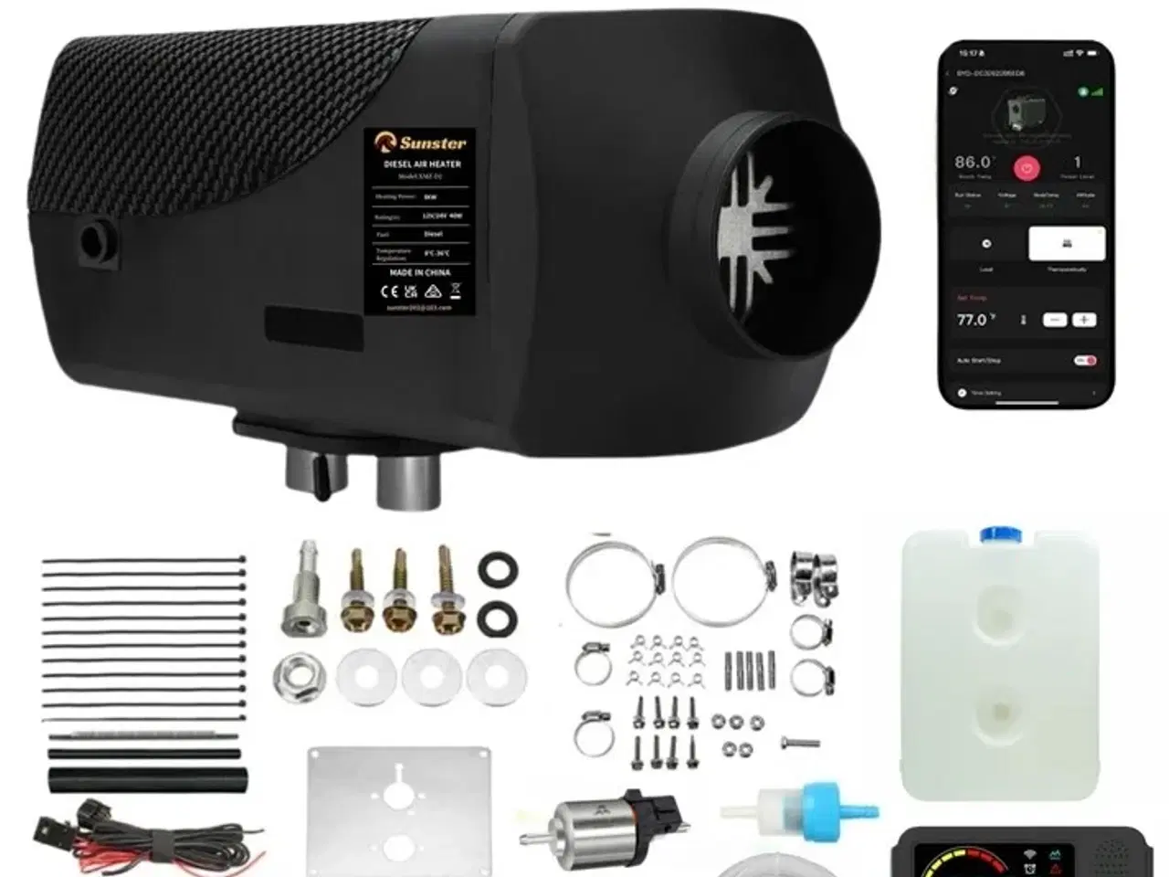 Billede 2 - Sunster Dieselfyr 2kW 12/24V med Bluetooth