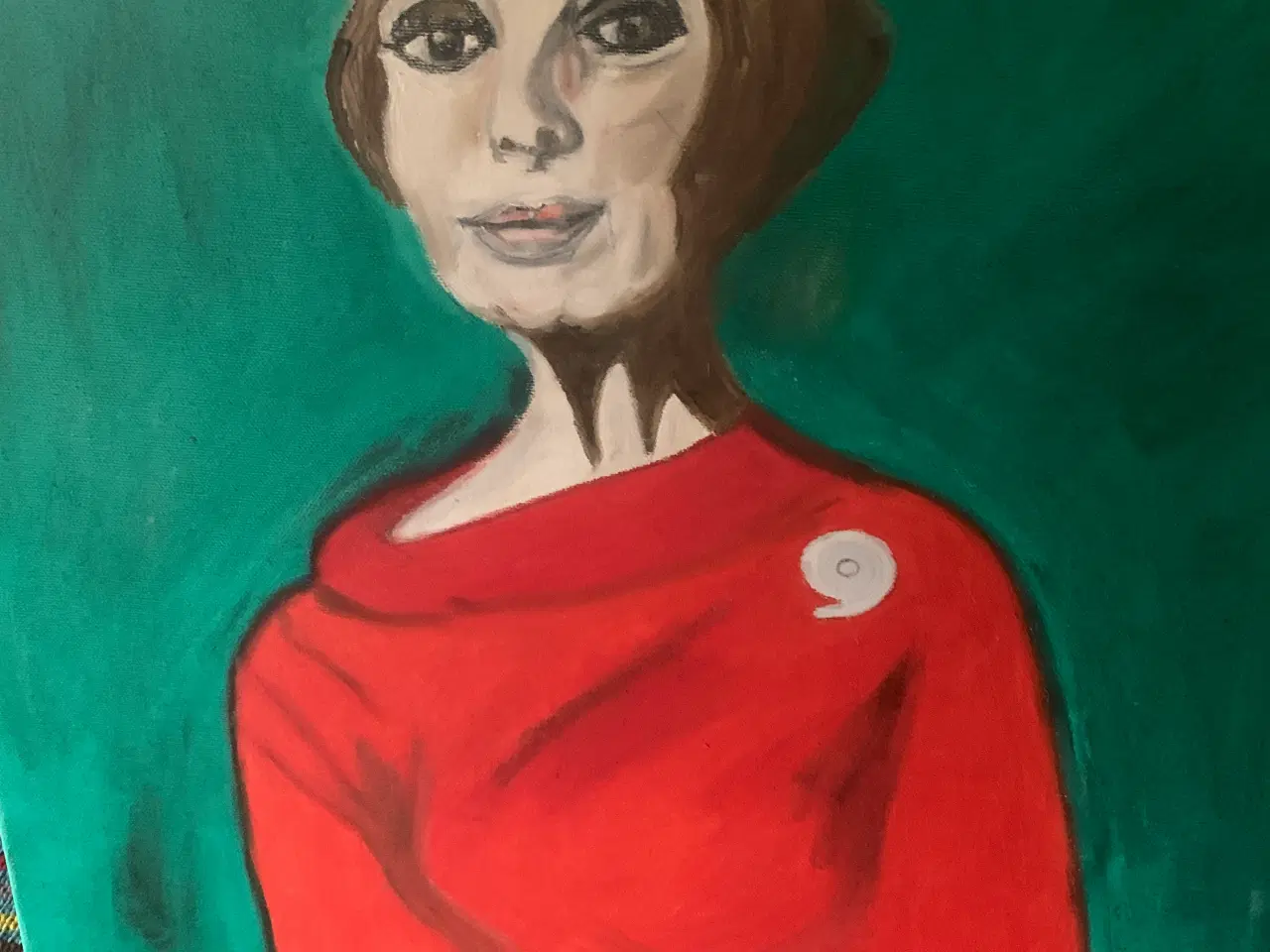 Billede 1 - Oliemaleri forfatteren Suzanne Brøgger. 50x50.