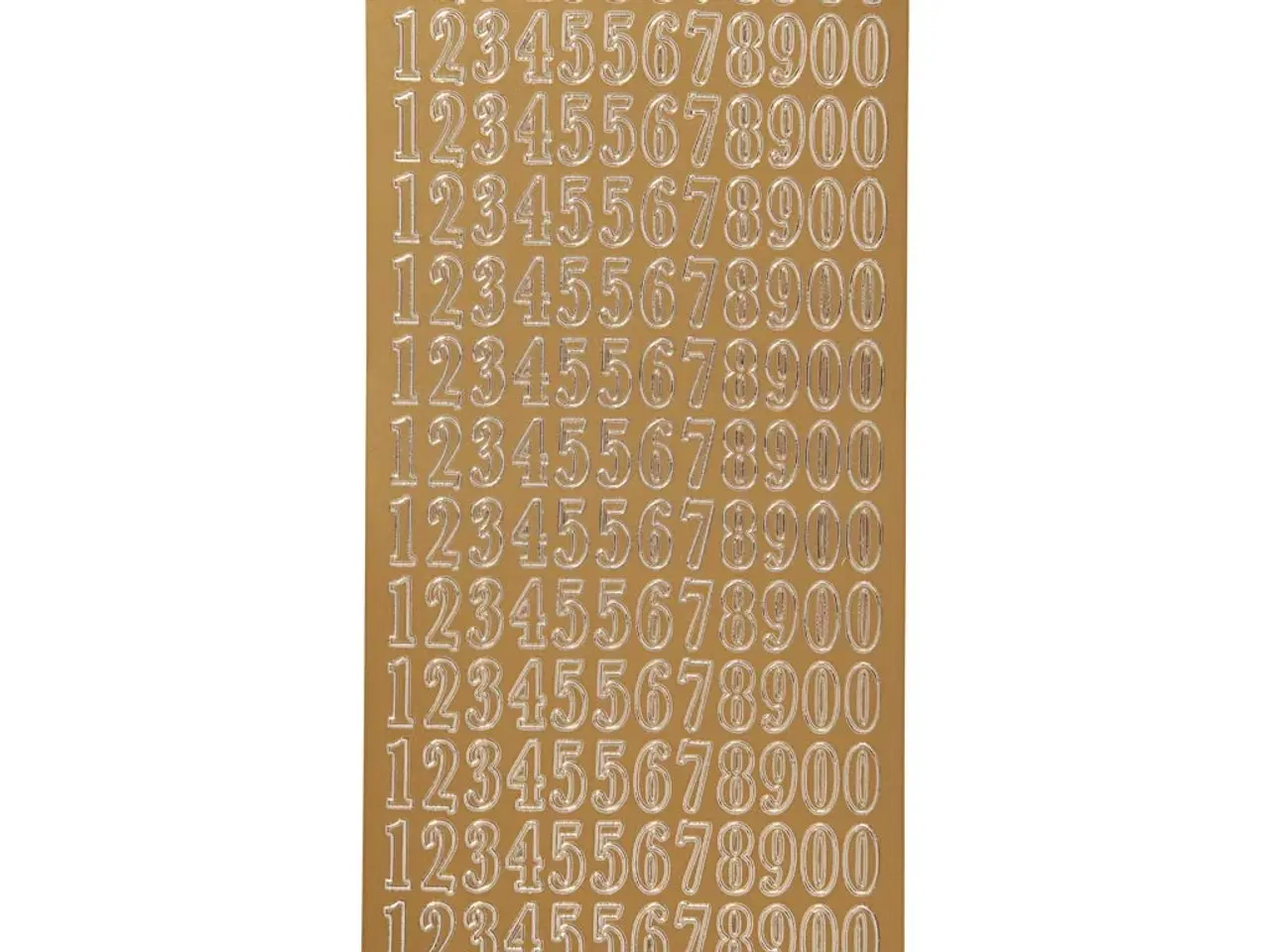 Billede 1 - Stickers, tal, ark 10x23 cm, guld, 1 ark