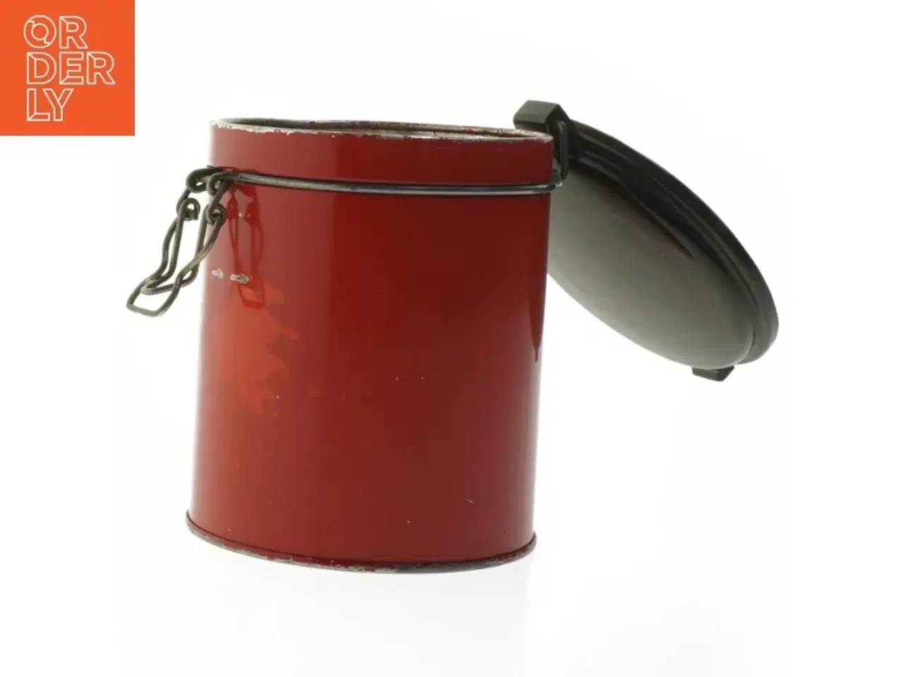 Billede 2 - Rund Vintage metal opbevaringsdåse med lukkelåg (str. 14,5 cm)