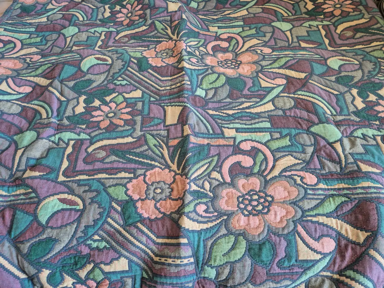 Billede 1 - Sengetæppe dobbeltvævet og vendbart