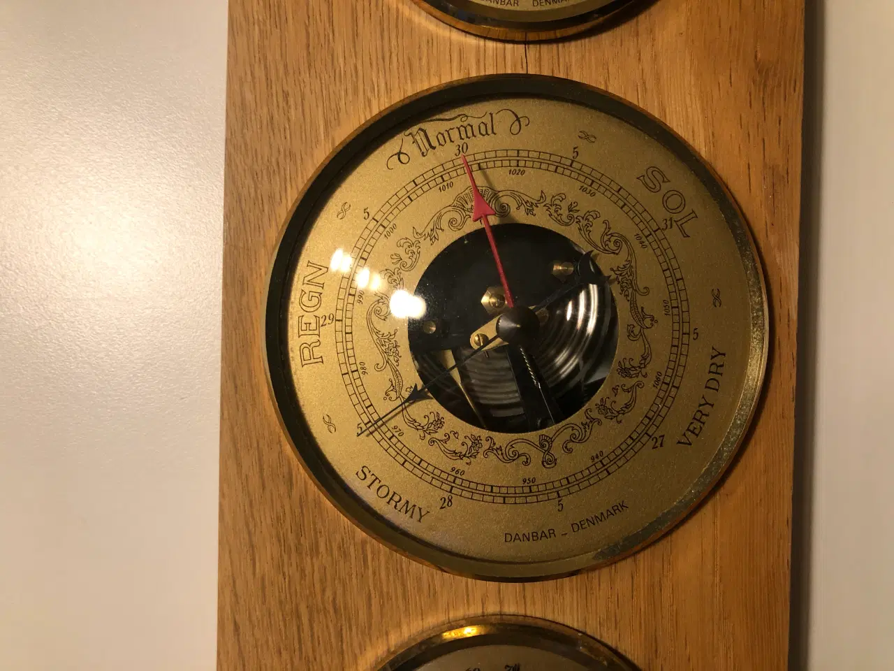 Billede 3 - Egetræs plade med barometer, termometer og hygrome