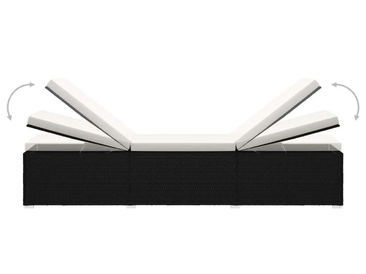 Billede 9 - Liggestol med hynde og tebord polyrattan cremehvid