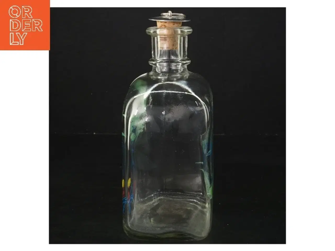 Billede 2 - Dekorativ flaske med prop fra Holmegaard (str. 17,5 cm)