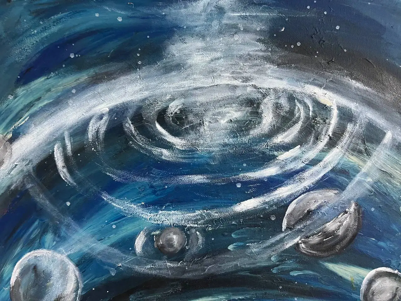 Billede 2 - “Universets puls – lille original akrylmaleri