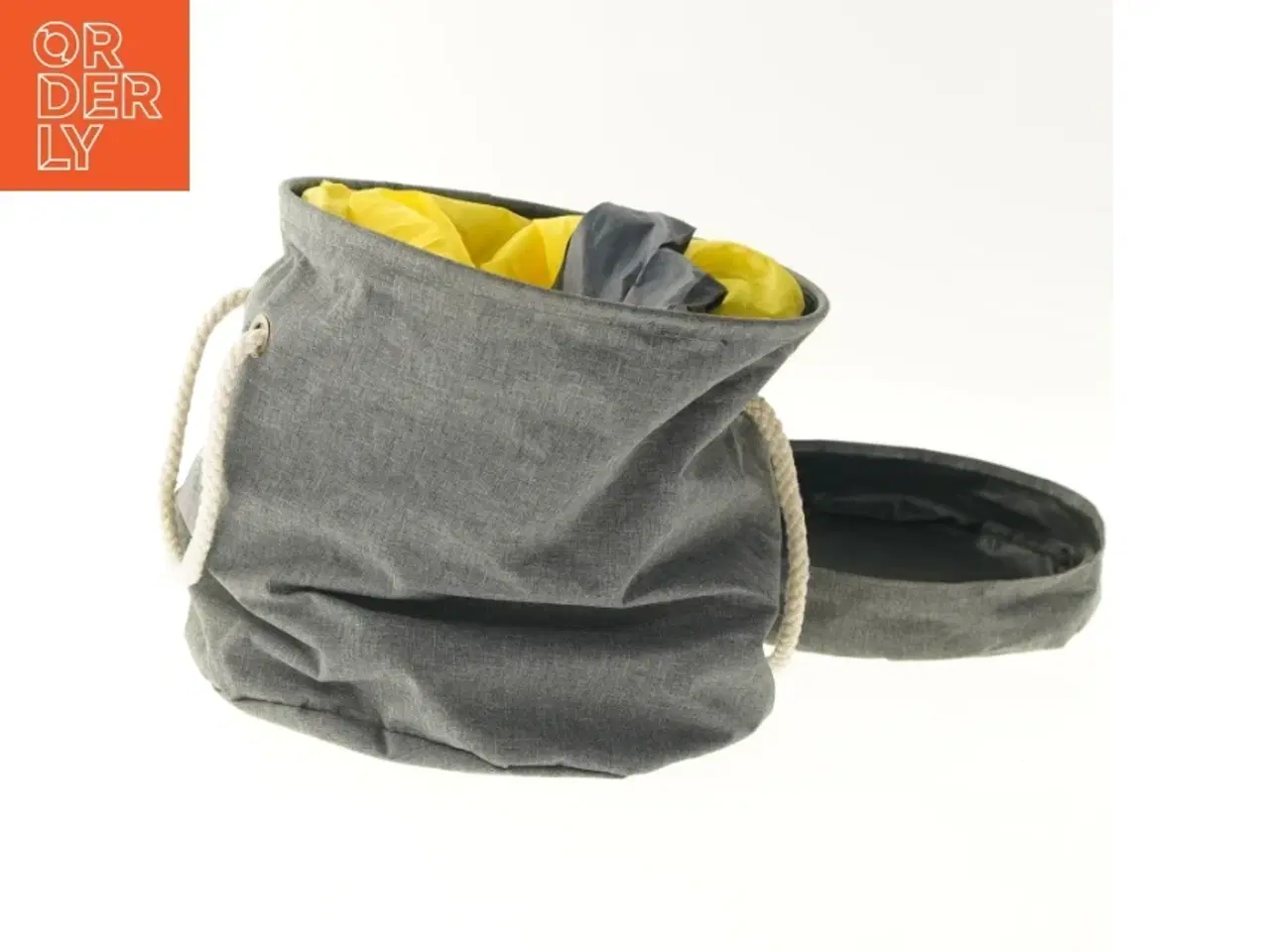 Billede 3 - Grå opbevaringskurv med låg (str. 31x Ø 30 cm)