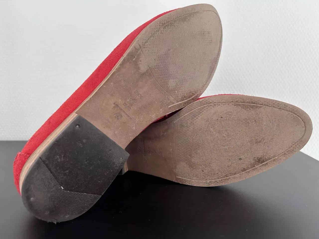 Billede 6 - Shoe The Bear ruskind loafers / sko, røde, str. 40